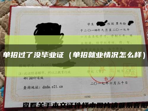 单招过了没毕业证（单招就业情况怎么样）缩略图