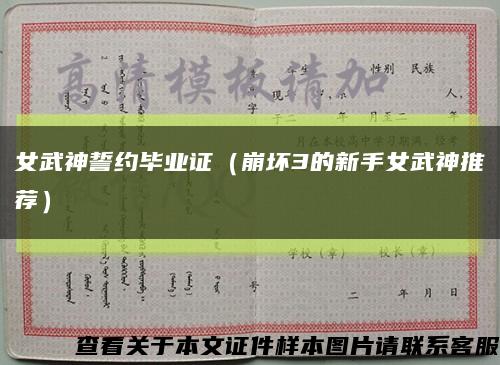 女武神誓约毕业证（崩坏3的新手女武神推荐）缩略图