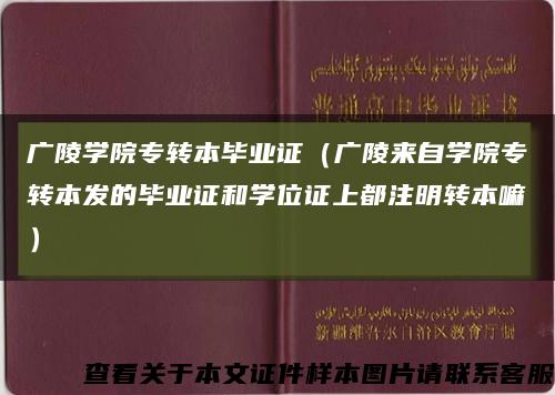广陵学院专转本毕业证（广陵来自学院专转本发的毕业证和学位证上都注明转本嘛）缩略图