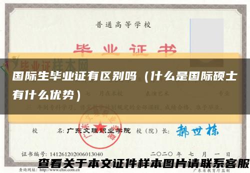 国际生毕业证有区别吗（什么是国际硕士有什么优势）缩略图
