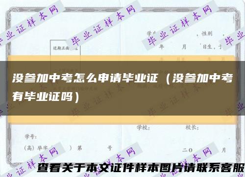 没参加中考怎么申请毕业证（没参加中考有毕业证吗）缩略图