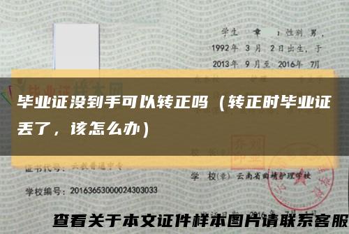毕业证没到手可以转正吗（转正时毕业证丢了，该怎么办）缩略图