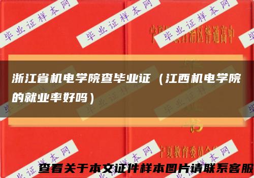 浙江省机电学院查毕业证（江西机电学院的就业率好吗）缩略图
