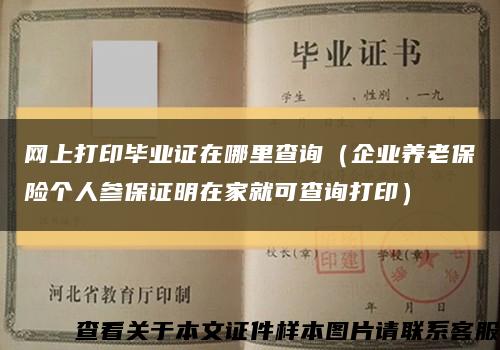 网上打印毕业证在哪里查询（企业养老保险个人参保证明在家就可查询打印）缩略图