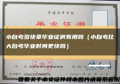 小自考多快拿毕业证啊有用吗（小自考比大自考毕业时间更快吗）缩略图
