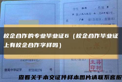 校企合作的专业毕业证6（校企合作毕业证上有校企合作字样吗）缩略图