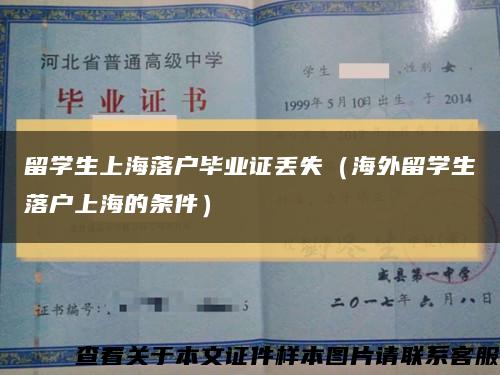 留学生上海落户毕业证丢失（海外留学生落户上海的条件）缩略图
