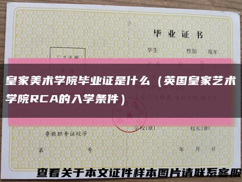 皇家美术学院毕业证是什么（英国皇家艺术学院RCA的入学条件）缩略图