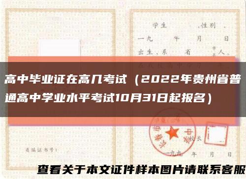 高中毕业证在高几考试（2022年贵州省普通高中学业水平考试10月31日起报名）缩略图