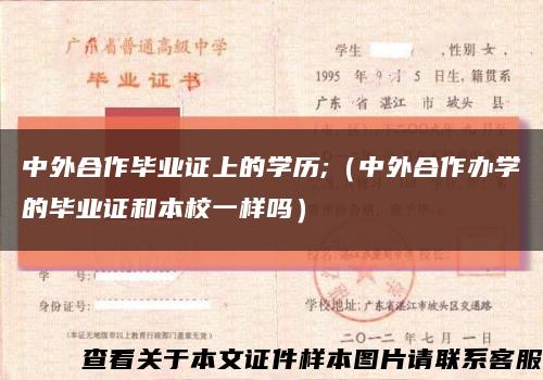 中外合作毕业证上的学历;（中外合作办学的毕业证和本校一样吗）缩略图