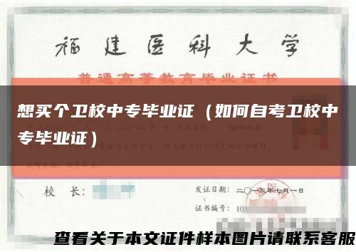 想买个卫校中专毕业证（如何自考卫校中专毕业证）缩略图