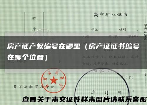 房产证产权编号在哪里（房产证证书编号在哪个位置）缩略图