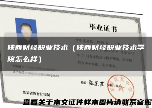 陕西财经职业技术（陕西财经职业技术学院怎么样）缩略图