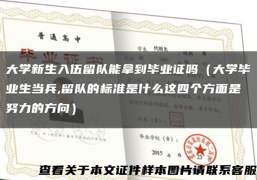 大学新生入伍留队能拿到毕业证吗（大学毕业生当兵,留队的标准是什么这四个方面是努力的方向）缩略图