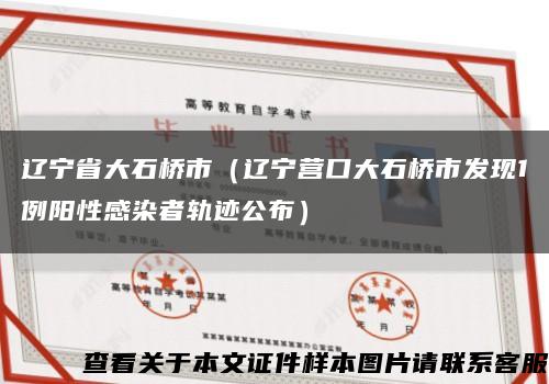 辽宁省大石桥市（辽宁营口大石桥市发现1例阳性感染者轨迹公布）缩略图