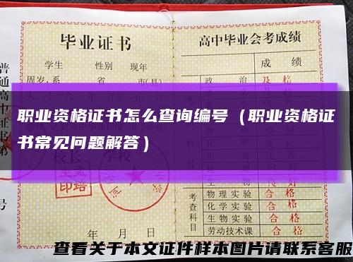 职业资格证书怎么查询编号（职业资格证书常见问题解答）缩略图