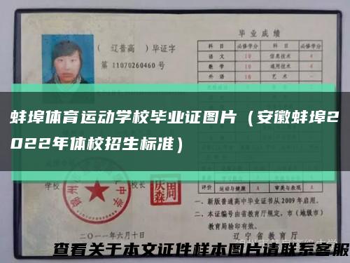 蚌埠体育运动学校毕业证图片（安徽蚌埠2022年体校招生标准）缩略图