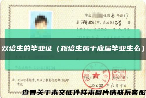 双培生的毕业证（规培生属于应届毕业生么）缩略图