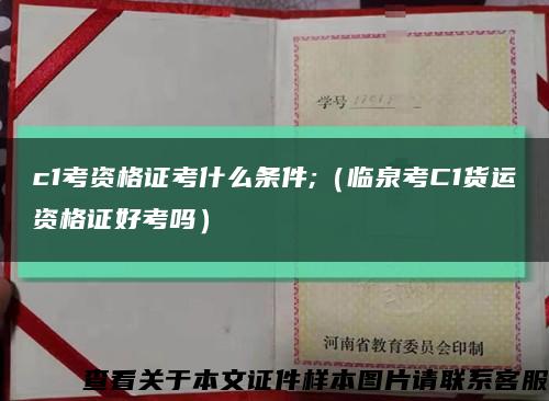 c1考资格证考什么条件;（临泉考C1货运资格证好考吗）缩略图