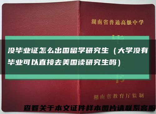 没毕业证怎么出国留学研究生（大学没有毕业可以直接去美国读研究生吗）缩略图