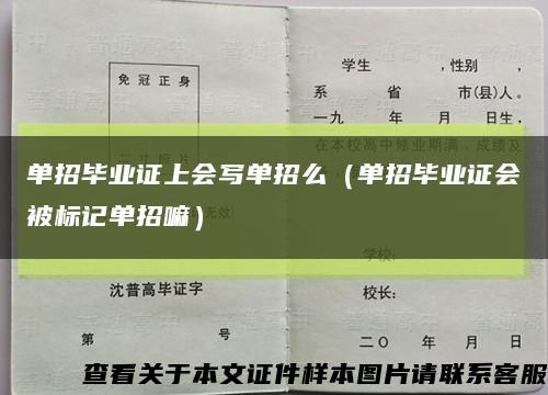 单招毕业证上会写单招么（单招毕业证会被标记单招嘛）缩略图