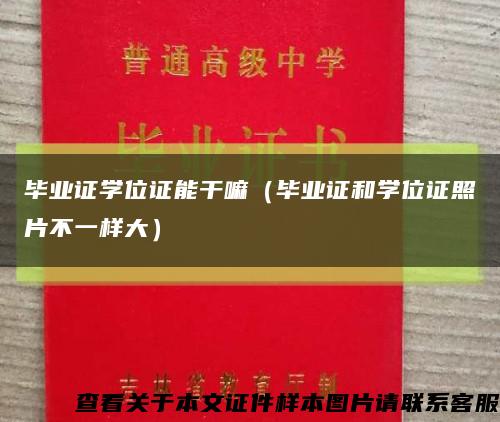 毕业证学位证能干嘛（毕业证和学位证照片不一样大）缩略图