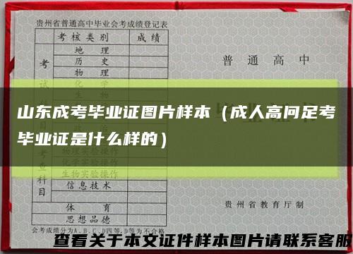 山东成考毕业证图片样本（成人高问足考毕业证是什么样的）缩略图