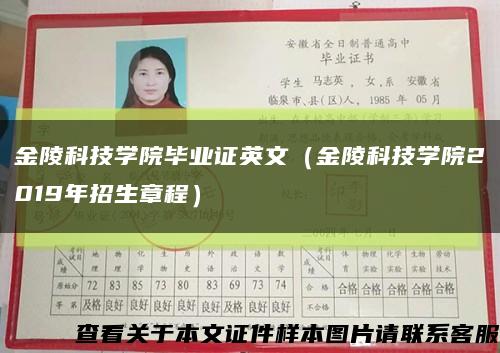 金陵科技学院毕业证英文（金陵科技学院2019年招生章程）缩略图