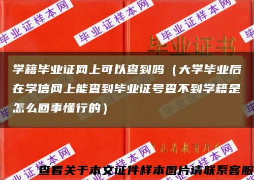 学籍毕业证网上可以查到吗（大学毕业后在学信网上能查到毕业证号查不到学籍是怎么回事懂行的）缩略图