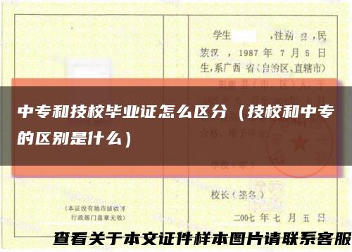 中专和技校毕业证怎么区分（技校和中专的区别是什么）缩略图