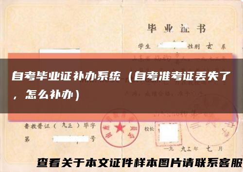 自考毕业证补办系统（自考准考证丢失了，怎么补办）缩略图