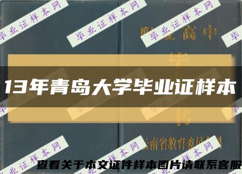 13年青岛大学毕业证样本缩略图