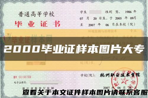 2000毕业证样本图片大专缩略图