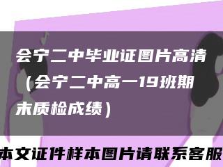 会宁二中毕业证图片高清（会宁二中高一19班期末质检成绩）缩略图