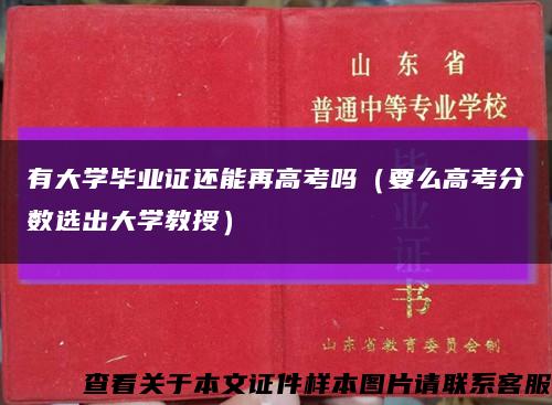 有大学毕业证还能再高考吗（要么高考分数选出大学教授）缩略图