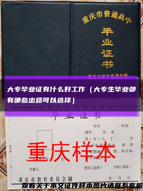大专毕业证有什么好工作（大专生毕业都有哪些出路可以选择）缩略图