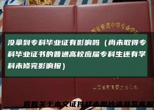 没拿到专科毕业证有影响吗（尚未取得专科毕业证书的普通高校应届专科生还有学科未修完影响报）缩略图