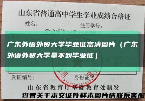 广东外语外贸大学毕业证高清图片（广东外语外贸大学拿不到毕业证）缩略图