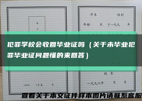 犯罪学校会收回毕业证吗（关于未毕业犯罪毕业证问题懂的来回答）缩略图