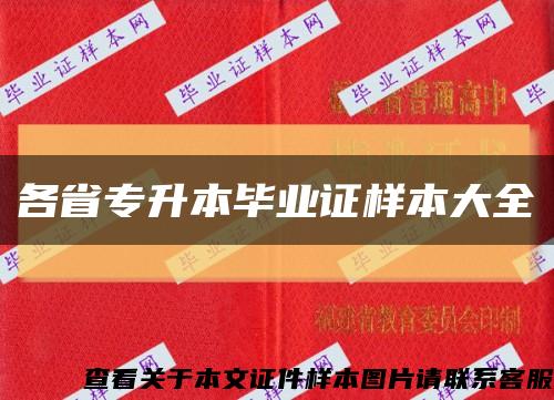 各省专升本毕业证样本大全缩略图