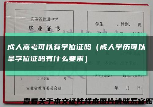 成人高考可以有学位证吗（成人学历可以拿学位证吗有什么要求）缩略图