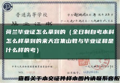 荷兰毕业证怎么拿到的（全日制自考本科怎么样拿到的来天容集山教与毕业证和是什么样的考）缩略图