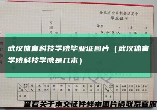 武汉体育科技学院毕业证图片（武汉体育学院科技学院是几本）缩略图