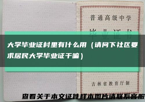 大学毕业证村里有什么用（请问下社区要求居民大学毕业证干嘛）缩略图