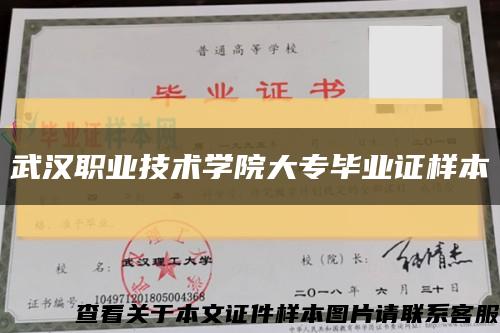 武汉职业技术学院大专毕业证样本缩略图