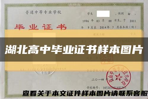 湖北高中毕业证书样本图片缩略图