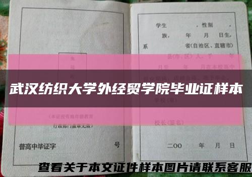 武汉纺织大学外经贸学院毕业证样本缩略图