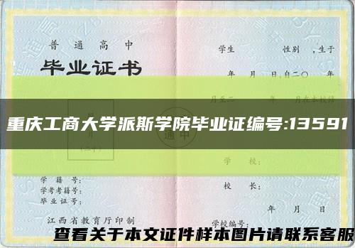 重庆工商大学派斯学院毕业证编号:13591缩略图