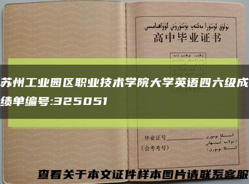 苏州工业园区职业技术学院大学英语四六级成绩单编号:325051缩略图