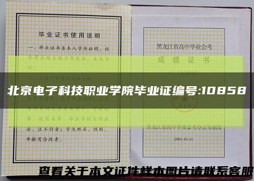 北京电子科技职业学院毕业证编号:10858缩略图
